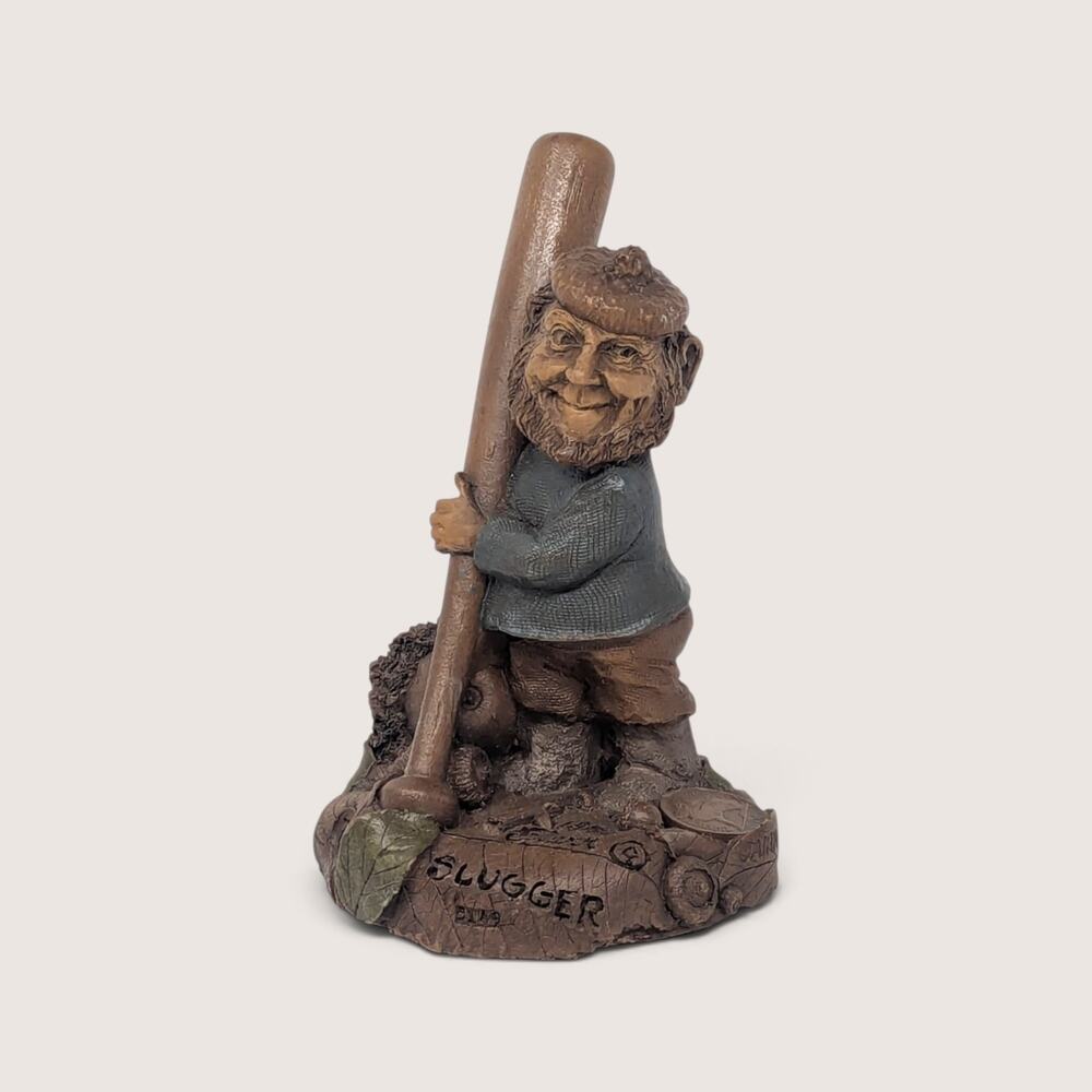 Vintage Tom Clark Gnome Slugger Figurine Signed Cairn Studio Baseball